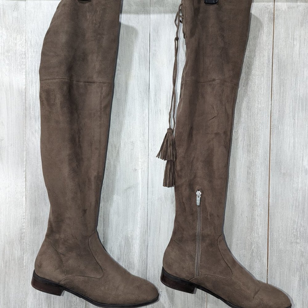 LIKE NEW Marc Fisher Olympia Suede Over the Knee Boots Size 8.5 - Picture 2 of 5